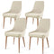 E&D FURNITURE Dining Chairs, Upholstered Metal Leg Living Room Chair Set of 4 Accent Beige Fabric Dining Comfy Chair for Kitchen and Dining Room