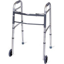 Carex Folding Walker for Seniors - Adult Walker With Wheels - Portable Medical Walker with Adjustable Height, 30-37 Inches