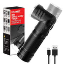 HAUTMEC Swyvel 500 Lumens Rechargeable LED Flashlight,Bright Mini Tactical Pocket Torch with Magnetic Base, Waterproof Led Flashlight 3 Modes for Camping, Outdoor, Hiking HT0092