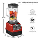 Maxkon 2200W High-Speed Blender, 2L Jug Smoothie Maker Food Mixers Juicer,Red