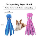 CPYOSN Dog Squeaky Toys Octopus - No Stuffing Crinkle Plush Dog Toys for Puppy Teething, Durable Interactive Chew Toys for Small, Medium and Large Dogs Training and Reduce Boredom, 2 Pack