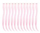 SWACC 12 Pcs Straight One Color Party Highlights Clip on in Hair Extensions Colored Hair Streak Synthetic Hairpieces (Pink)