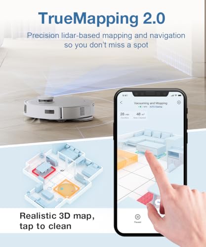 ECOVACS T20 OMNI Robot Vacuum Cleaner (Auto Clean+Auto Empty) Deep Sweeping and Mopping, 6000PA Strongest Suction, Auto-Lift Mopping, 55℃ Hot Water Mop Washing and OZMO Turbo 2.0 Technology