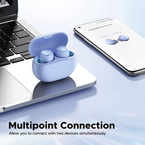 SoundPEATS Mini HS Wireless Earbuds - Hi-Res Audio with LDAC, AI Noise Cancelling Mic, Multipoint Connection, 36 Hours, Bluetooth 5.3 Earphones, HiFi Stereo Sound Lightweight (Purple)