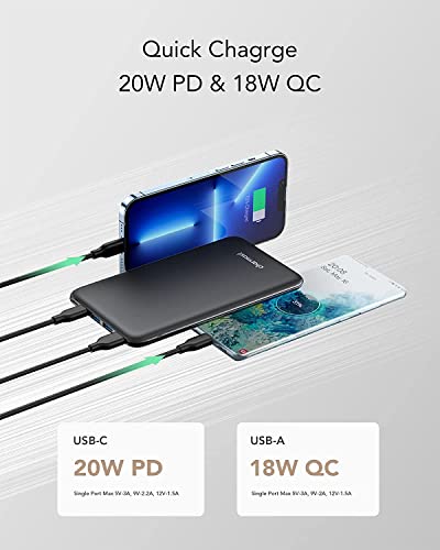 Charmast Power Bank 26800mAh 20W PD & QC 3.0, Fast USB C Portable Charger with 4 Output & 3 Input, Slim Powerbank External Battery Pack Compatible with iPhone13 Pro/13/12/8, Samsung, Tablets and More