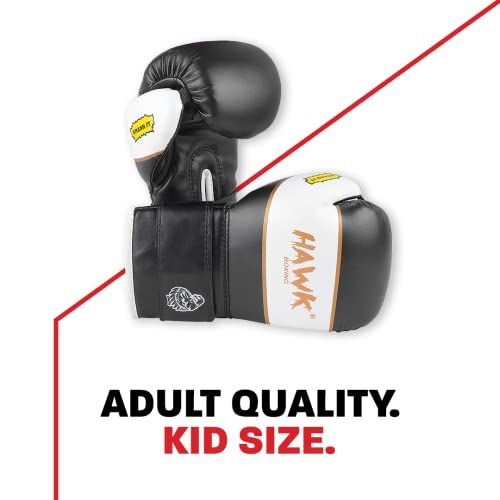 Hawk Sports Kids Boxing Gloves for Kids Children Youth Punching Bag Kickboxing Muay Thai Mitts MMA Training Sparring Gloves, Black, 6 oz
