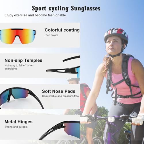 Epzia Polarized Sports Sunglasses for Men Women Youth Baseball Fishing Running Cycling Golf Trekking TAC Glasses