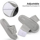 LongBay Comfy Cloud Cushion Slides for Women and Men | Soft Thick Sole EVA Sandals with Adjustable Strap | Non Slip Shower