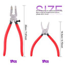 Swpeet 2Pcs Heavy Duty Breaker Grozer Pliers and Glass Running Pliers Kit with Rubber Tips, Glass Pliers with Flat Jaws & Curve Jaw Perfect for Stained Glass Work