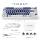 RK ROYAL KLUDGE M75 Gaming Keyboard Wireless 75% TKL Mechanical Keyboard RGB 2.4GHz Wireless/Bluetooth/USB-C QWERTZ with OLED Smart Display and Button Hot Swappable Brown Switch, Lavender Purple