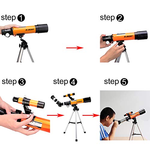 SVBONY SV502 Telescope for Kids 50mm Objective Lens and 5X20 Finder Scope for Exploring Moon Science Education