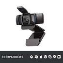 Logitech C920S HD Pro Webcam, Full HD 1080p/30fps Video Calling, Clear Stereo Audio, HD Light Correction, Privacy Shutter, Works with Skype, Zoom, FaceTime, Hangouts, PC/Mac/Laptop/Tablet/XBox - Black