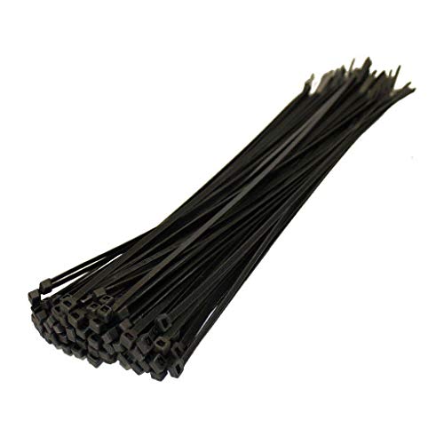 SHATCHI 100pcs-500pcs Black Strong Nylon Plastic Cable Ties Zip Tie Wraps Organizer Self Locking 100mm/200mm/300mm long, 100pcs