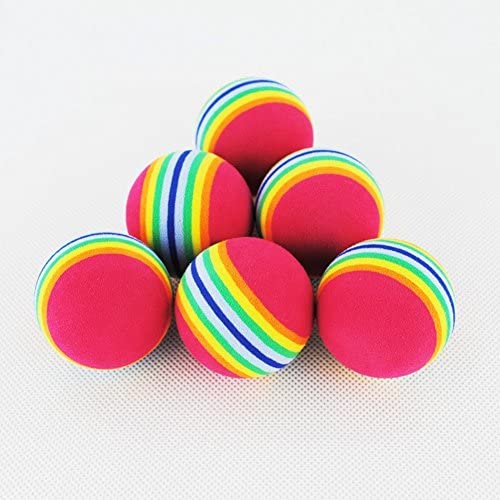 Crestgolf Rainbow PU Foam Golf Practice Balls Sponge Balls Training Aid Swing Backyard Golf Balls 12pcs/Pack (Rainbow(Red))