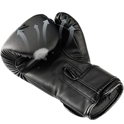 TEKXYZ Bad Kids Boxing Gloves - 4oz Synthetic Leather Kids Boxing Training Gloves with Vivid Color for Boys and Girls, Black