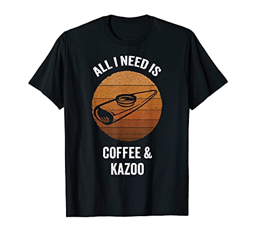 VidiAmazing All I Need Coffee & Kazoo | Vintage Musical Instrument T-Shirt ds007 T-Shirt Black