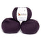 100% Highland Wool Yarn - Sourced Directly from Peru - Heavenly Soft and Perfect for Knitting and Crocheting (Worsted, Plum)