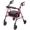 Carex Step 'N Rest Aluminum Rolling Walker For Seniors, Pink - Rollator Walker With Seat - With Back Support, 6 Inch Wheels, 250lbs Support, Lightweight