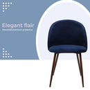 LEVEDE Dining Chairs, Set of 2 Reading Seating, Velvet Kitchen Chairs, Chic Nursing Seats, Home Furniture for Dining Room, Living Room, Cafe, Meeting Room, Load Up to 150kg (Navy)