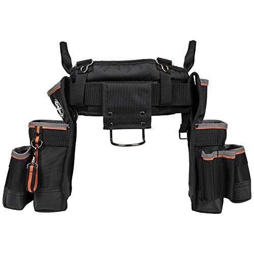 Klein Tools 55428 Tradesman Pro Electrician's Padded Tool Belt and Tool Pouch Combo for Long-wear Comfort and Durability Size Large