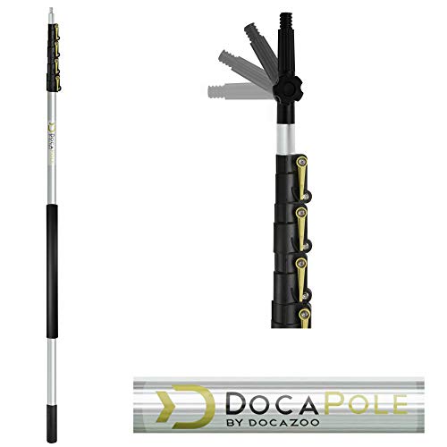 DOCAZOO DocaPole 6-24 Foot (30 ft Reach) Hook with Telescopic Extension Pole for Hanging Lights, Boat Accessories, Pool, Clothing, and Other Retrieval