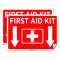 (Set of 2) First Aid Kit Sign - 10" x 7" 4 Mil Vinyl - Laminated for Ultimate Protection & Durability - Self Adhesive Decal - UV Protected & Weatherproof - Heavy Duty