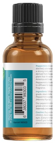 Viva Doria 100% Pure Northwest Peppermint Essential Oil, Undiluted, Food Grade, Made in USA (1 fl oz)