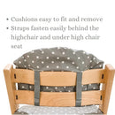 Highchair Cushion for Stokke Tripp Trapp High Chair. Easy to fit, Fully Wipe Clean highchair pad (Grey with White Stars)