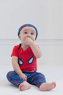 Marvel Avengers Spider-Man Infant Baby Boys 3 Piece Outfit Set: Bodysuit Pants Hat Red / Blue 24 Months