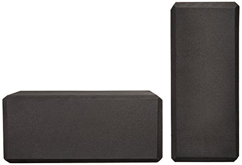 Amazon Basics Foam Yoga Blocks - 10.16 x 22.86 x 15.24 CM, Set of 2, Black