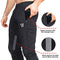 ZENWILL Mens Tapered Gym Joggers, Fitness Pants Casual Workout Track Pants with Zip Pockets（Medium,Black