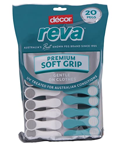 Decor Reva Premium Soft Grip Pegs 20-Piece, Assorted