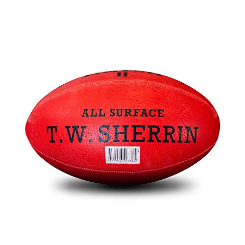 Sherrin 4631 AFL Rising Star Rubber Synthetic Football, Red, Size 3