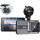 Dash Cam Front and Rear,GKU 1080P Full HD Dual Car Camera,170° Wide Angle Backup Dash Camera for Cars,Super Night Vision,Car Dash Cam with Parking Monitor,Motion Detection,Loop Recording