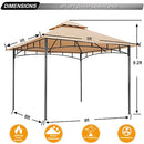ABCCANOPY Gazebos for Patios 8x8 - Outdoor Steel Frame Gazebo for Lawn Backyard Garden Deck (Beige)