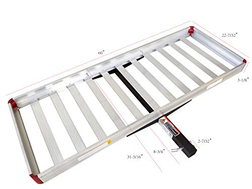 MaxxHaul 60" x 22" Aluminum Cargo Carrier Rack Basket for Luggage for SUV Truck Car Van - 500 lbs. Capacity