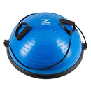 ZELUS Balance Ball Trainer Half Yoga Exercise Ball with Resistance Bands and Foot Pump for Yoga Fitness Home Gym Workout (Blue)