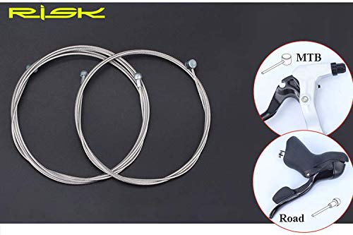 Universal Bicycle Brake & Shift Derailleur Cable (Housing & Cables) Complete Set with Aluminum End Caps S Hook Crimps for Mountain Road MTB Bike (Blue)