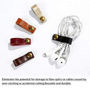 24 Pcs Leather Cable Straps Viaky Multi Color Handmade Leather Cord Organizer Portable Cable Tie Keeper Earphone Winder USB Cable Clips(2 Sizes5 Colors)