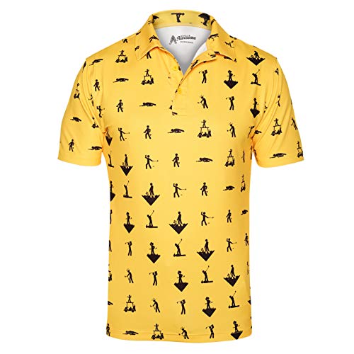 Royal & Awesome Funny Golf Shirts for Men, Golf Polos for Men, Crazy Golf Shirts for Men, Men at Work, Large