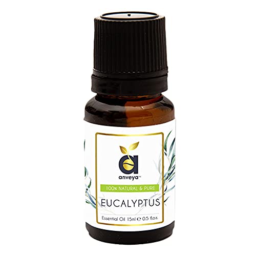 Anveya Eucalyptus Essential Oil, & Pure, for Steam Inhalation, Diffuser, Cold & Beauty, For Men & Women, Paraben and Sulphate free, 15 ml (Pack of 1)