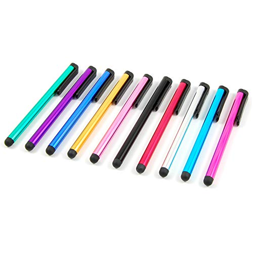 [10 Pack] MEZON Universal Capacitive Touch Screen Stylus Pens – Vibrant Colours, Convenient Size 10cm, Lightweight Design – Compatible with All Tablets and Smartphones