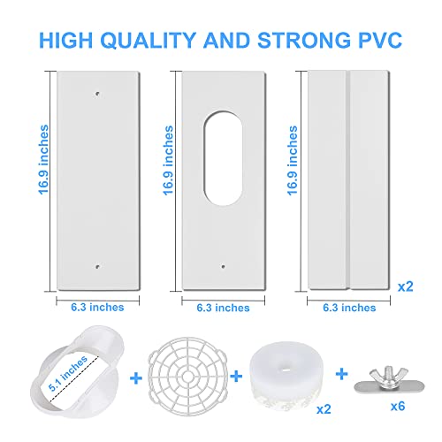 Portable Air Conditioner Window Kit, Portable AC Window kit with 2pack 3m Seal, Sliding AC Vent Kit for Exhaust Hose (5.1"/13cm)