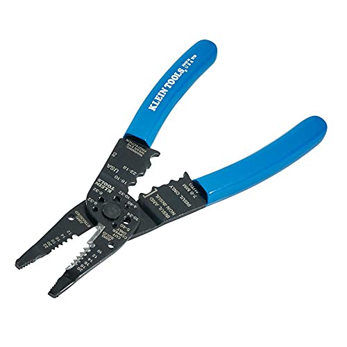 Klein Tools 1010 Multi Tool Long Nose Wire Cutter, Wire Crimper, Stripper and Bolt Cutter Multi-Purpose Electrician Tool, 8-Inch Long