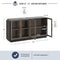 BELLEZE Sideboard Buffet Cabinet, Modern Wood Glass-Buffet-Sideboard with Storage, Console Table for Kitchen, Dinning Room, Living Room, Hallway, or Entrance - Brixston (Brown)