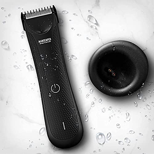 MANSCAPED™ Electric Groin Hair Trimmer, The Lawn Mower™ 3.0, Replaceable Ceramic Blade Heads, Waterproof Wet / Dry Clippers, Standing Recharge Dock, Ultimate Male Hygiene Razor