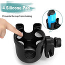 Guiseapue Stroller Cup Holder with Phone Holder, Universal Bottle Holder for Wheelchair, Walker, Bike, Scooter, Stroller Accessories for Uppababy, Nuna, Bugaboo, Doona, Gifts for Women, Mom, Men
