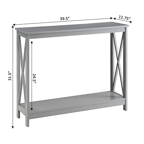 Convenience Concepts Oxford Console Table with Shelf, Gray
