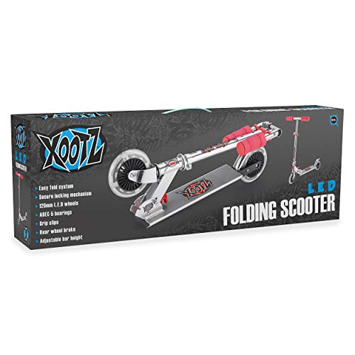 Xootz Kids Folding Scooter with Adjustable Handle Bars and LED Wheels