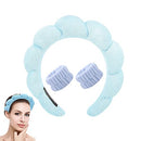 Solid Color Spong Headband Hair Bands Spa Headband for Women Winter Sponge Headbands Hoop Hair Bezel Hair Accessories Fashion (Blue)